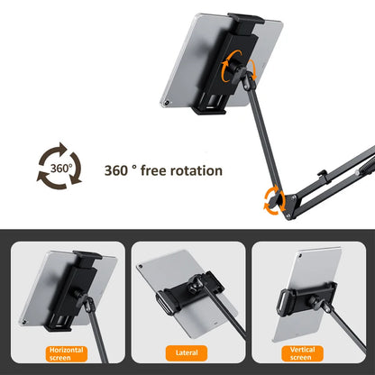 Bed Stand 360° Rotating Desktop Phone/tablet Mount with Aluminum Arm for 4.7"~12.9"
