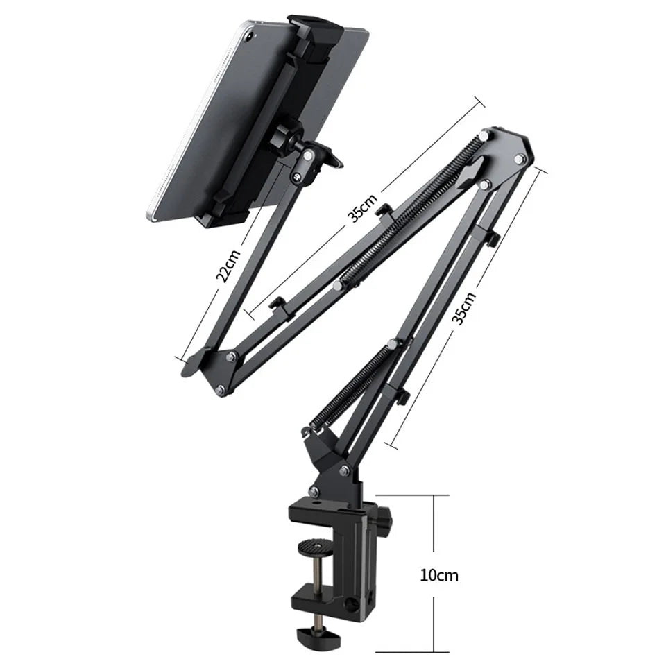 Bed Stand 360° Rotating Desktop Phone/tablet Mount with Aluminum Arm for 4.7"~12.9"